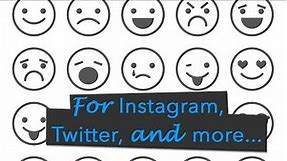 Black & white Emoji (Emoticons)/smileys On Android for Instagram and Twitter