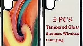 JUSTRY 5PCS Sublimation Phone Case Blanks Compatible with Samsung Galaxy S22 Ultra 5G Case,Wireless Charging Compatible Easy to Sublimate DIY Soft TPU Mobile Case with Tempered Glass Inserts