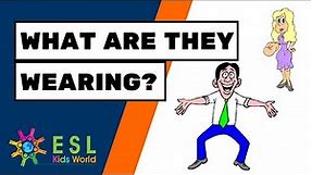 👚What Are They Wearing? | Grammar Tense: Present Continuous