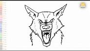 Werewolf face drawing | Mythical creature outline sketches | How to draw Werewolf step by step