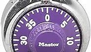 Master Lock Combination Locker Lock, Combination Padlock for Gym and School Lockers, Purple Dial Lock, 1514D