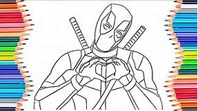 Superhero Deadpool Drawing, Coloring Pages | Color Pencil