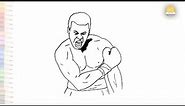 Muhammad Ali drawing 01 | American professional boxer drawing | Draw Muhammad Ali step by step easy
