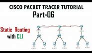 Configuring static routing with 3 routers using CLI command | Cisco Packet Tracer Tutorial 6