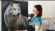 Painting a Wolf in Acrylic | Realistic Wildlife Painting