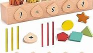 Montessori Math Toy - Counting Peg Board with 50 Pegs - Montessori Math and Numbers for Kids, Wooden Math Manipulatives - Montessori Math Games - Counting Toys, Preschool Math, Kindergarten Math