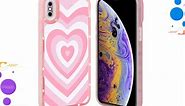 AIGOMARA pink love heart iPhone XS Max case