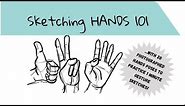 Hand Sketching 101 with 20 timed hand poses to practice