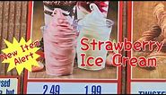 Strawberry Ice Cream at Costco Food Court New Item Soft Serve Sundaes $1.99