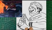 How to draw SUKUNA Use DOMAIN EXPANSION "Malevolent Shrine" || Jujutsu Kaisen Season 2