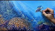 How to Paint Ocean Life | Tutorial Underwater Scenery | How to Paint in Acrylic