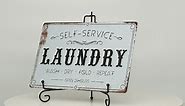 Putuo Decor Laundry Sign,Laundry Room Door Decor,12x8 Inches Aluminum Metal Sign (Self Service)
