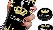 LSL Compatible with LG Stylo 6 Square Phone Case, Queen Golden Crown Luxury TPU Plating Corner Shockproof Protection Cover for Women Girls, for LG Stylo 6