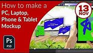 How to make website laptop phone and tablet mockup