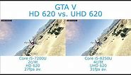 Intel Core i5-7200U vs i5-8250U - Grand Theft Auto V