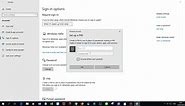 Create password and pin Windows 10