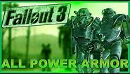 Fallout 3: ALL POWER ARMOR SETS AND ALL VARIATIONS! (+DLC)