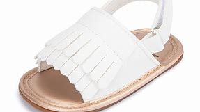 Meckior Baby Girls Shoes Infant Tassels Summer Sandals for Newborn 0-18 Months