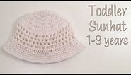 Easy Crochet Toddler Sunhat | Easy Child Sunhat | Crochet Child Hat Beginner Friendly