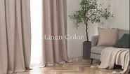 100% Blackout Curtains 84 Inch Length 2 Panels Set Farmhouse Style for Bedroom Windows/Living Room Thermal Insulated Neutral Boho Drapes Linen Blend Natural Ivory 7ft Long Hook Belt Pleated/Back Tab