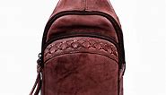 Concealed Carry Unisex Taylor Sling Leather Backpack by Lady Conceal