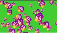 Instagram Icons on Green Screen Background | COPYRIGHT FREE | HD