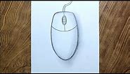 Easy way to draw computer mouse step by step/ Computer mouse drawing easily