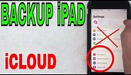 ✅ How To Backup iPad to iCloud 🔴