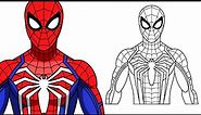 How To Draw SPIDER-MAN PS4 - Easy Step by Step SpiderMan | Art for Kids Drawing