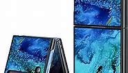 YOVIAKK Samsung Galaxy Z Flip 4 5G Case, Slim Fit Blue Marble Pattern Glow in The Dark,Hybrid Hard PC Soft TPU Bumper Shockproof Drop Protective Case for Men and Women,Blue Marble