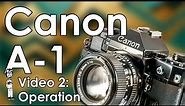 Canon A-1 Video 2: Change Battery, Load Film, Light Meter, and PASM Modes