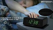 Amazon com Emerson SmartSet Alarm Clock Radio with AM FM Radio, Dimmer, Sleep Timer and 9 LED Dis