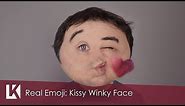 Photoshop Surgery: Kissy Winky Face Emoji in Real Life