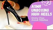 ASMR Unboxing High Heels Jimmy Choo Anouk 12cm Stiletto Pumps try on walking (no background music)
