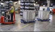 FlexQube industrial tugger carts together with Raymond tugger