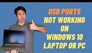 USB Hub Ports Not Working but Still Giving Power - Windows 11