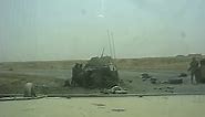 US MRAP hits an IED the immediate aftermath, Iraq, 2009