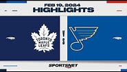 NHL Highlights | Maple Leafs vs. Blues - February 19, 2024