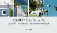 SOLPERK 30W/24V Solar Panel，Solar trickle Charger，Solar Battery Charger and Maintainer， Suitable for Automotive, Motorcycle, Boat, ATV,Marine, RV, etc. (30W/24V Solar Panel)