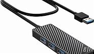 INVZI USB Hub 3.0 4-Port, Ultra Slim Data USB Splitter with 2ft Extended Cable Compatible for PC, MacBook, Mac Pro/Mini, iMac, Laptop, Surface Pro, PS4, XPS, Flash Drive, Xbox One, Mobile HDD