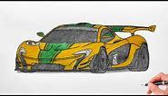 How to draw a MCLAREN P1 GTR 2016 / drawing car / coloring mclaren p1 lm 2013 sports car