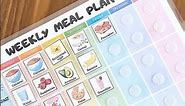 Kids Meal Planner, Visual Weekly Meal Calendar, Kids menu template, Kids Visual Schedule