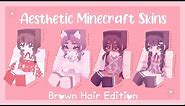 Aesthetic HD Minecraft Skins for Girls~ Brown Hair Edition~With links~MCPE