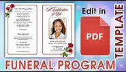 Editable PDF Funeral Program Templates
