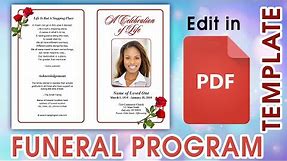 Editable PDF Funeral Program Templates
