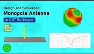 How to Design Monopole Antenna for 2.4GHz using CST | CST Tutorial