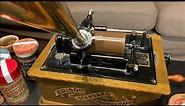 An Early Edison Wax Cylinder Phonograph Home Recording