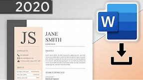 How to Make CV in Microsoft Word / Resume Design 2020 (FREE DOWNLOAD)