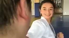Karate Girl Face Kicks