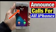 How to turn on call announcements on iPhone 6s | call announcer for iphone